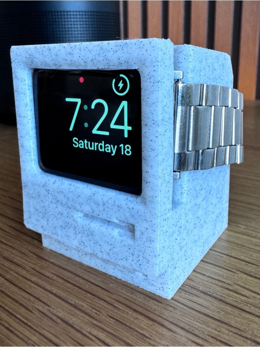 Retro Macintosh Apple Watch Charging Stand Dock Speckled Gray